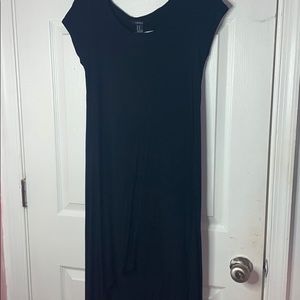 Black long slit dress